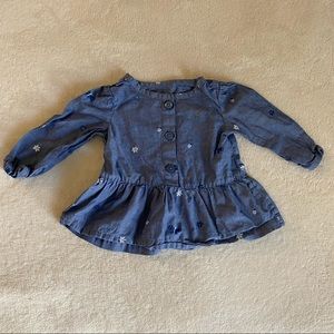 Carter’s Blue Blouse Top For Girl 9M
